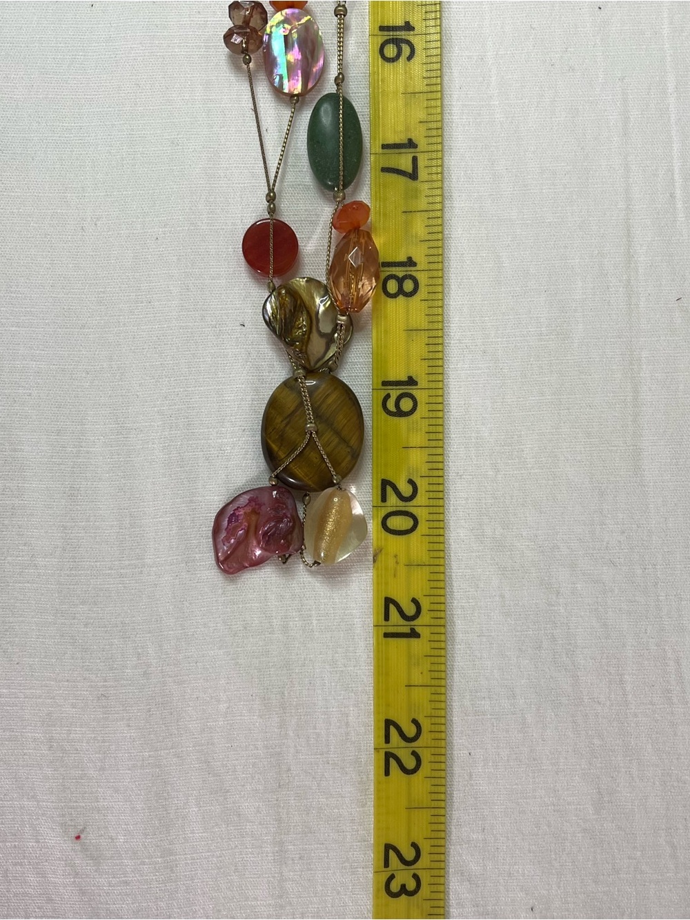 Lia Sophia Multi-Color Multi-Shape Shells & Stones Gold Tone Chain Necklace - Picture 3 of 9